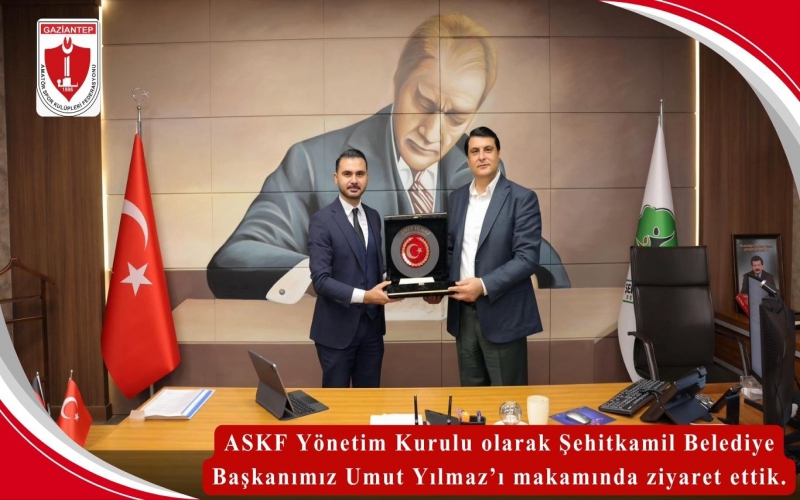 Şehitkamil Belediye Başkanımız Umut Yılmaz’ı makamında Ziyaret Ettik.